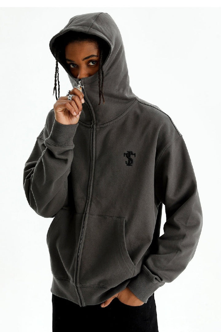 Zip Hooded Mask Sweatshirt