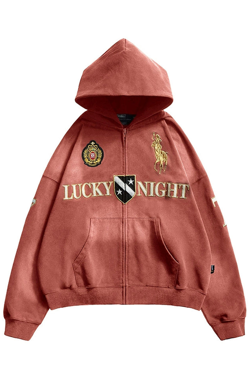 Embroidered Washed Hoodie