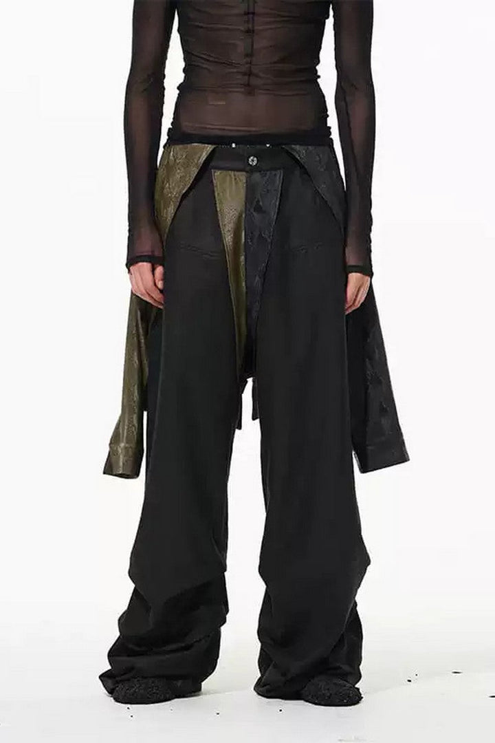 Colorblock Layered Loose Pants