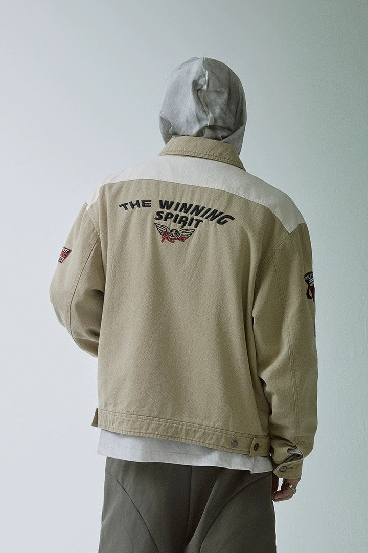 Racing Embroidered Colorblock Jacket