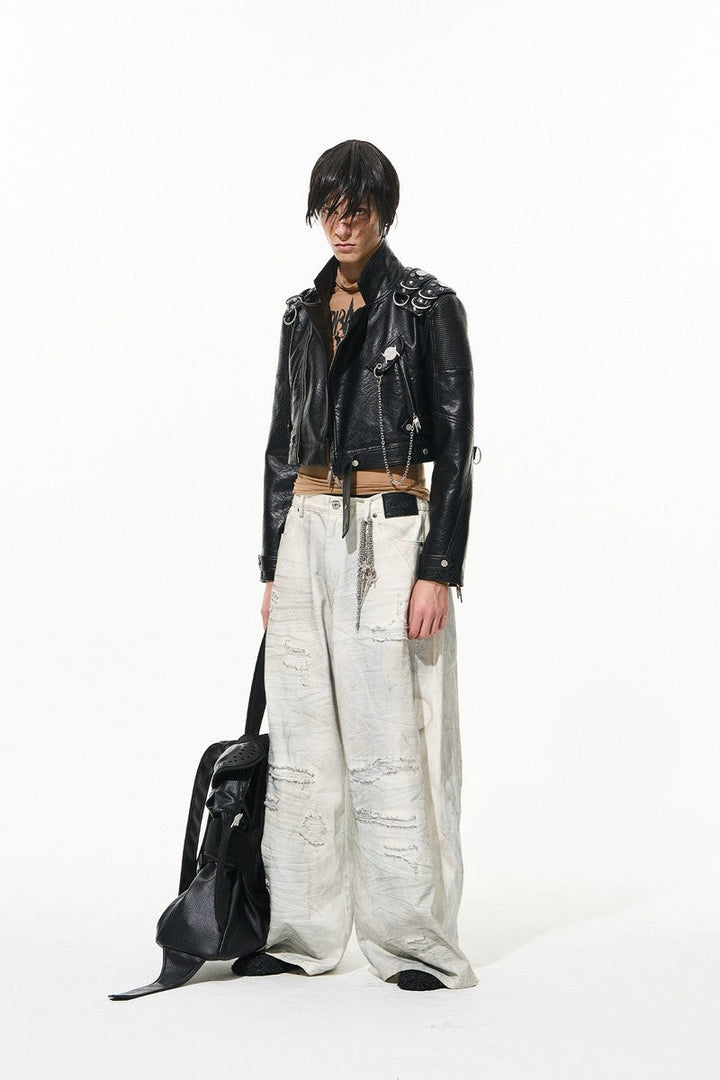 Classic Metal Chain Biker Jacket