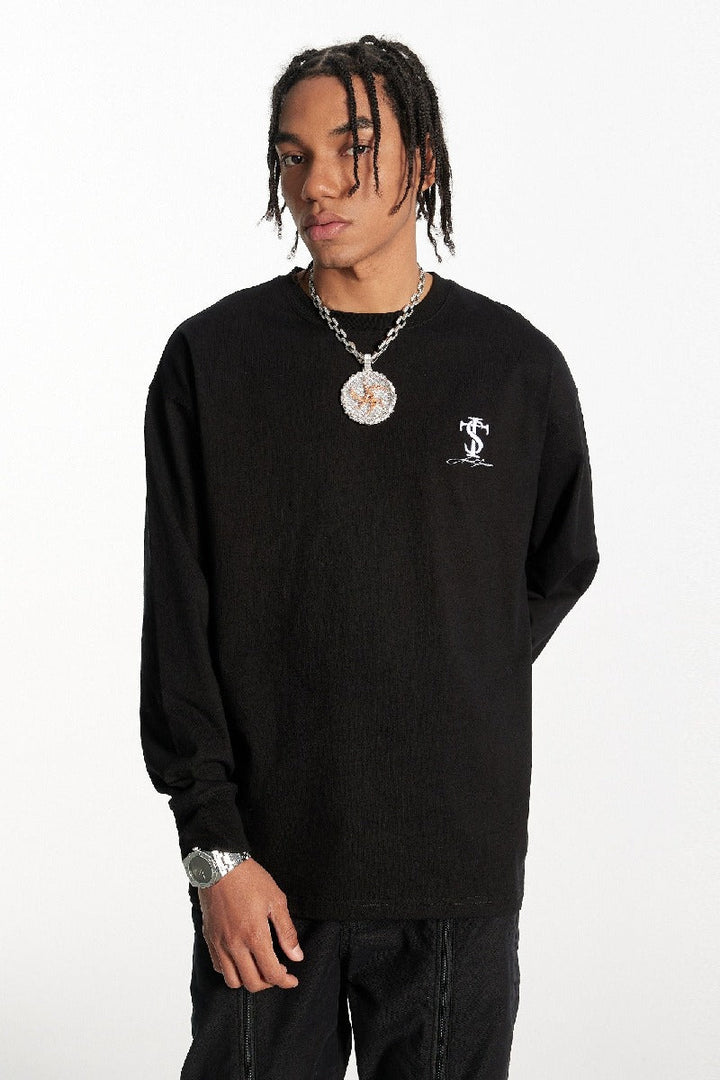 Basic Embroidered Logo Long Sleeve