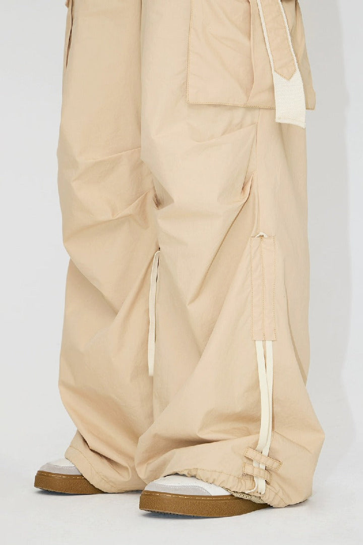 Drawstring Vintage Parachute Cargo Pants