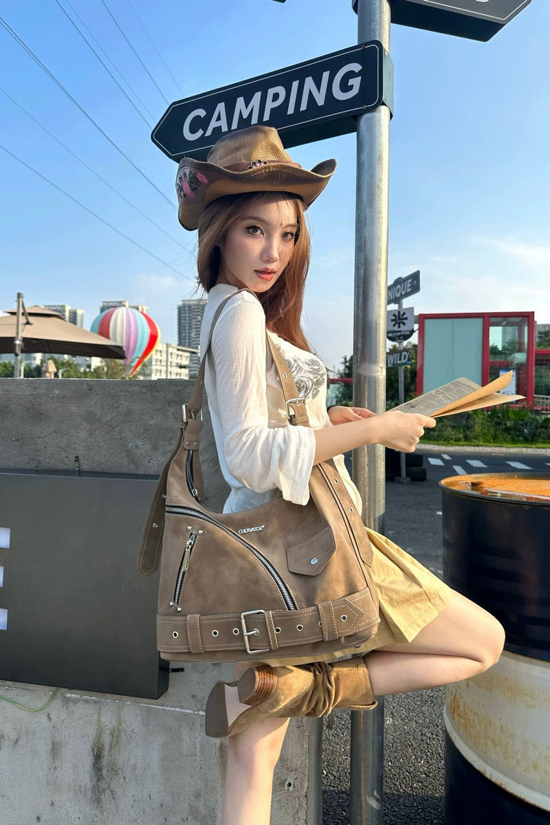 Vintage Suede Casual Tote Bag