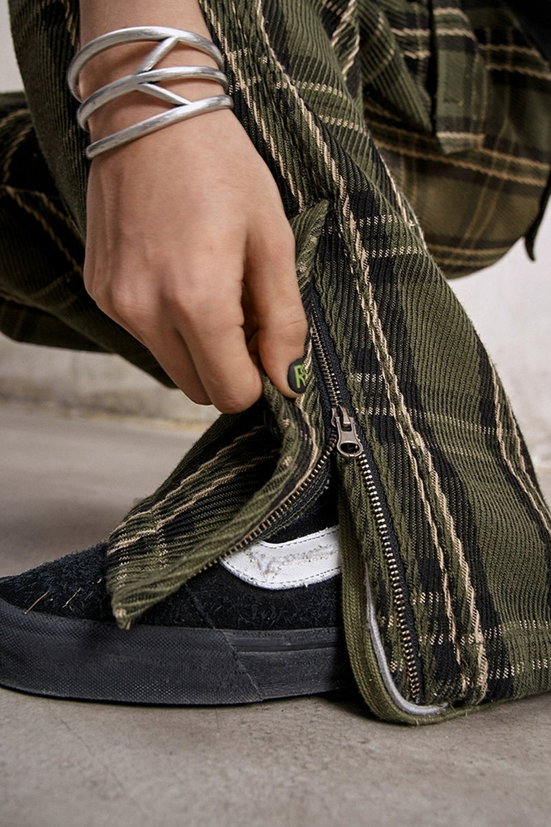 Plaid Loose Fit Cargo Pants