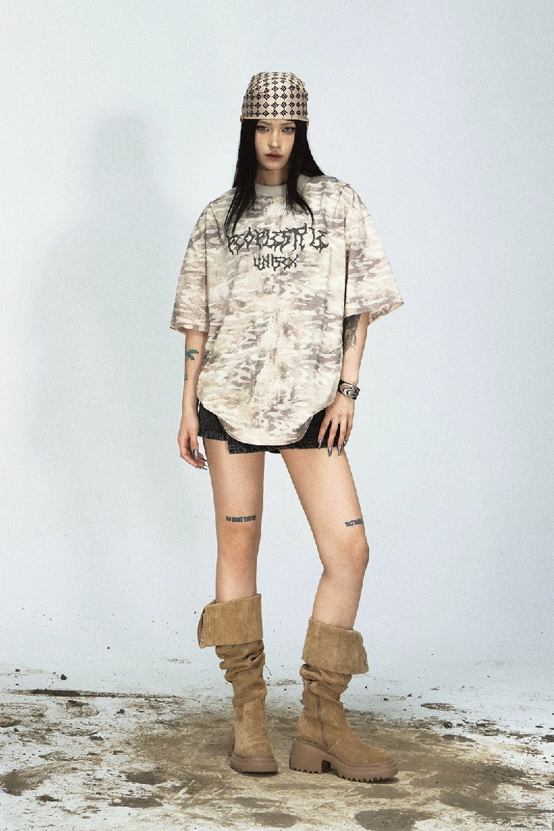 Camo Punk Washed Loose T-Shirt