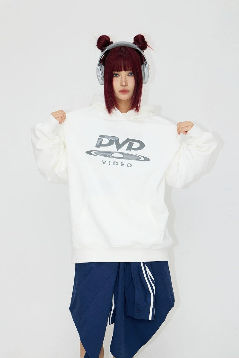 DVD Print Hidden Zip Hoodie