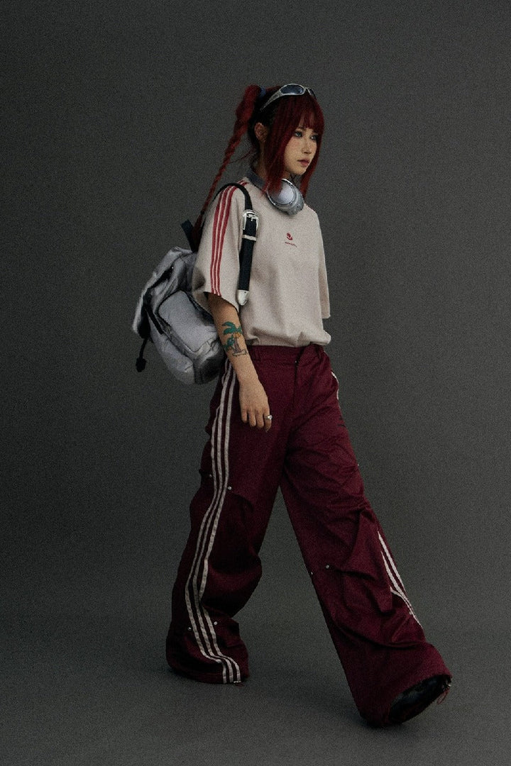 Millennium Stripe Loose Parachute Pants