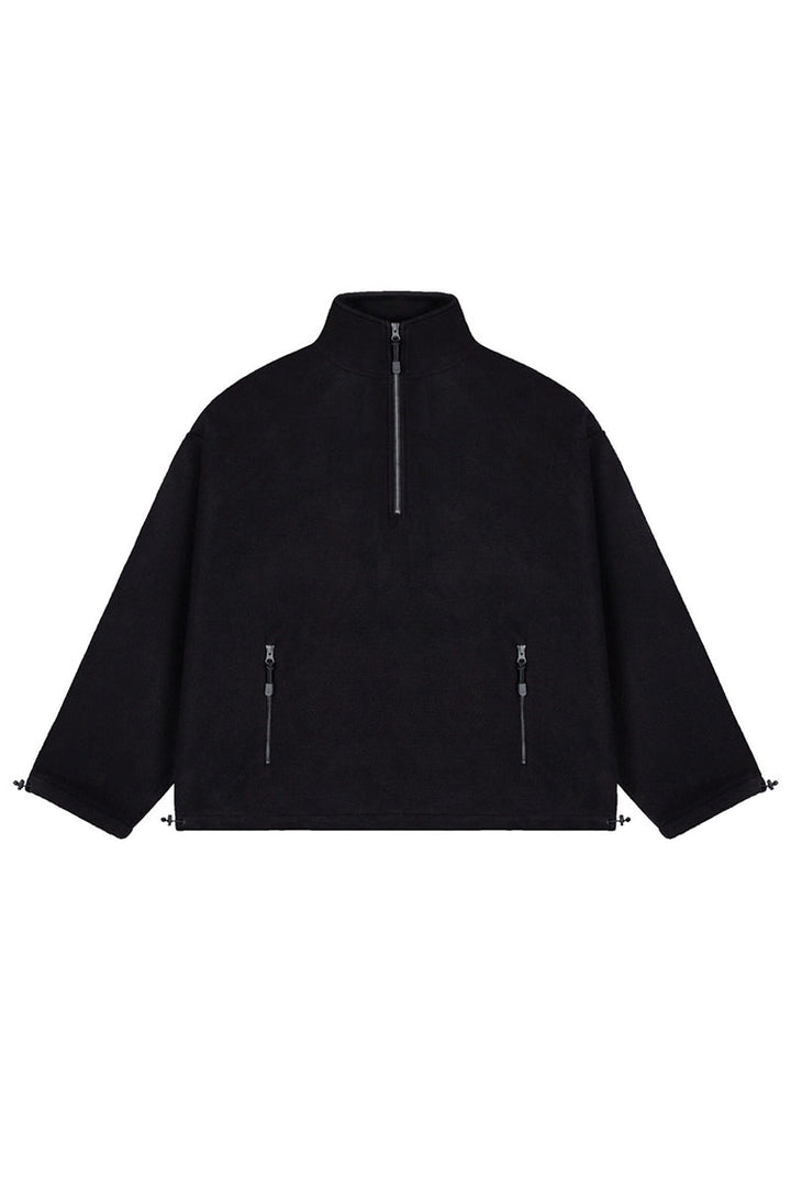 Oversized Half-Zip Fleece Sweatshirt