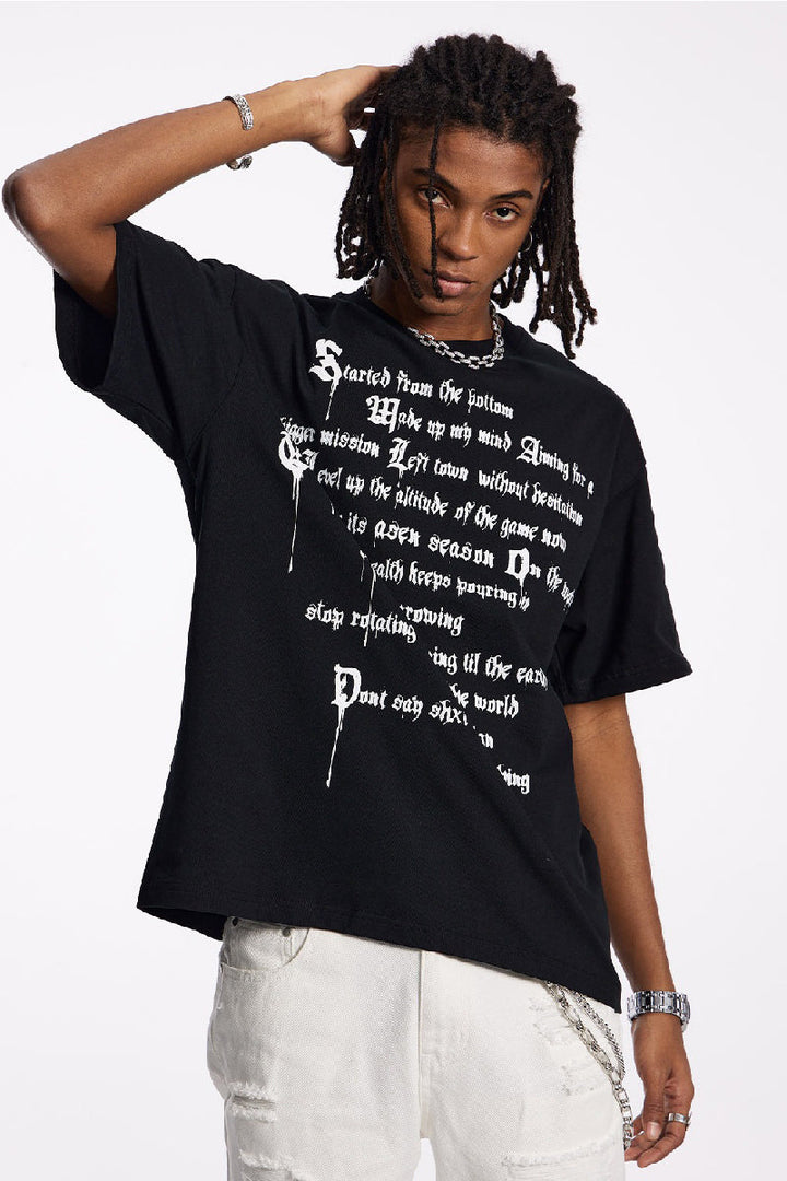 Poetry Print Hip Hop T-Shirt