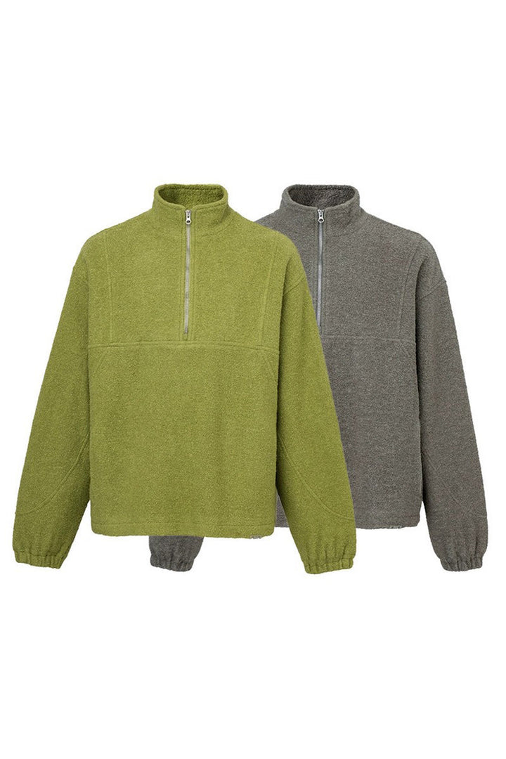 Wool Fleece Half-Zip Jacket