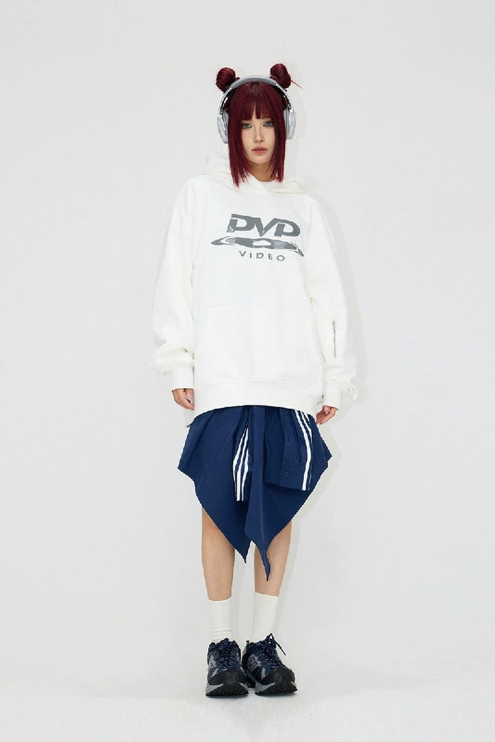 DVD Print Hidden Zip Hoodie