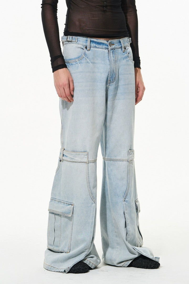 Double Cuff Utility Denim Pants