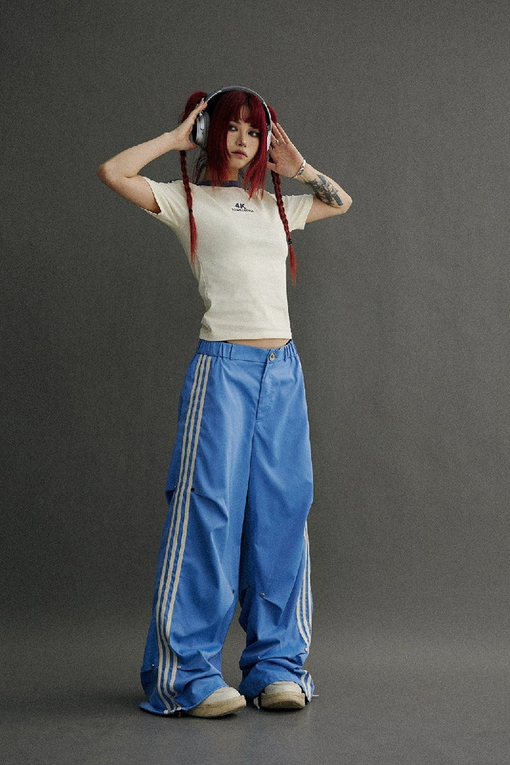 Millennium Stripe Loose Parachute Pants