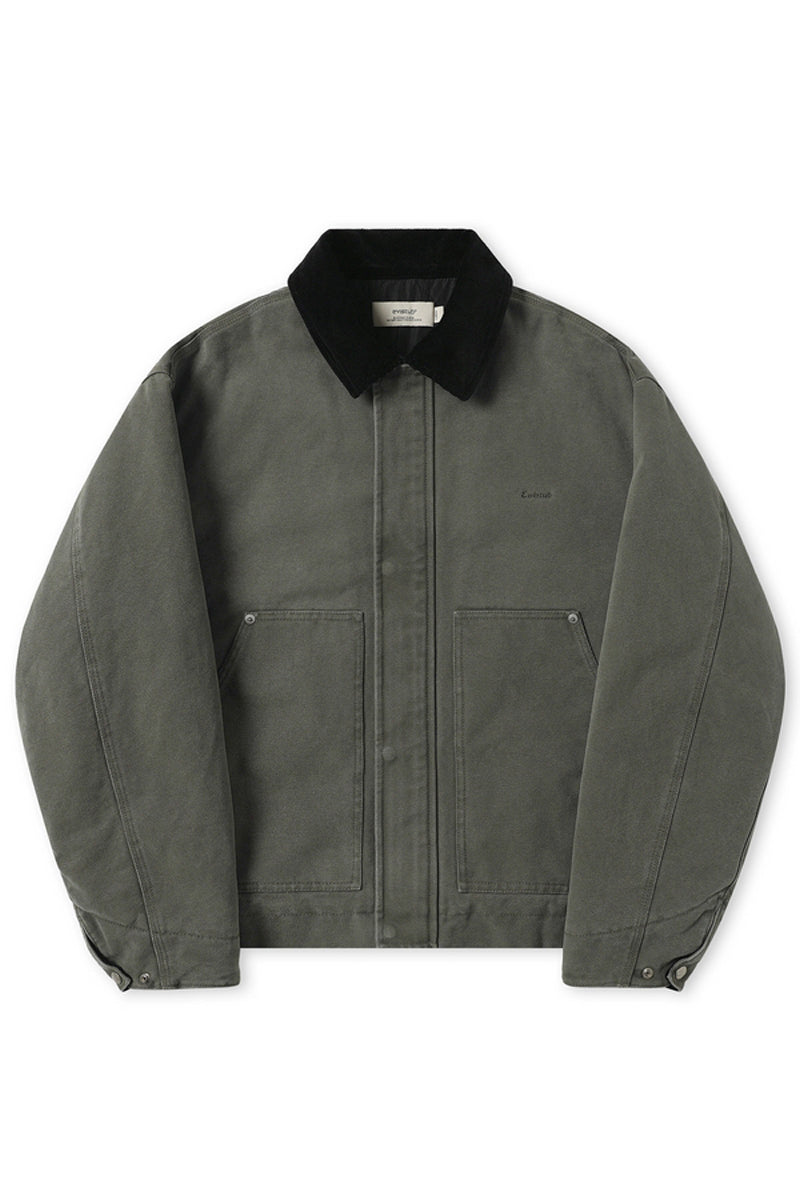 Washed Canvas Quilted Work Jacket