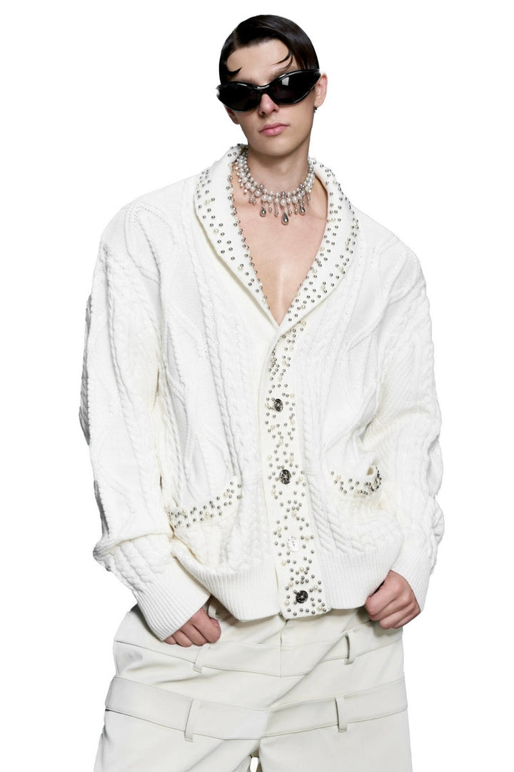 Opulent Pearl Knit Cardigan