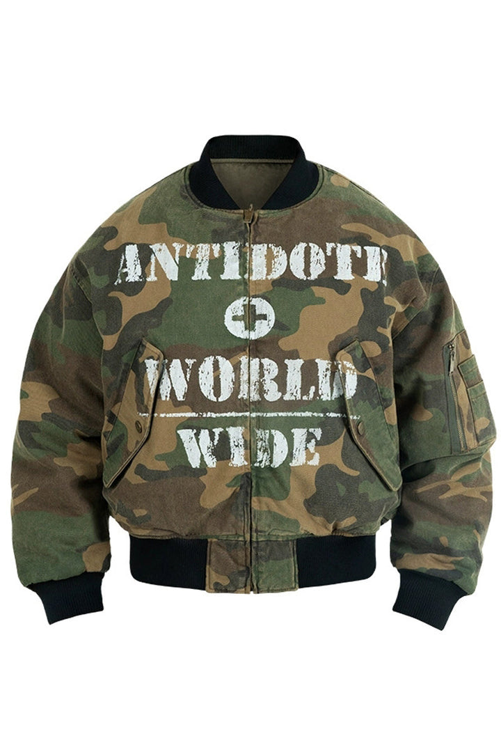 Reversible Camo Padded Bomber Jacket