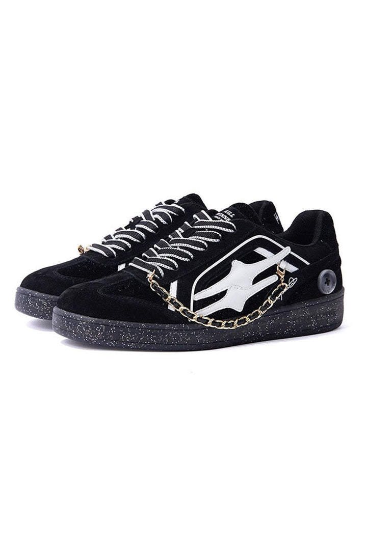 Black Sparkle Unisex Retro Low Top Trainers