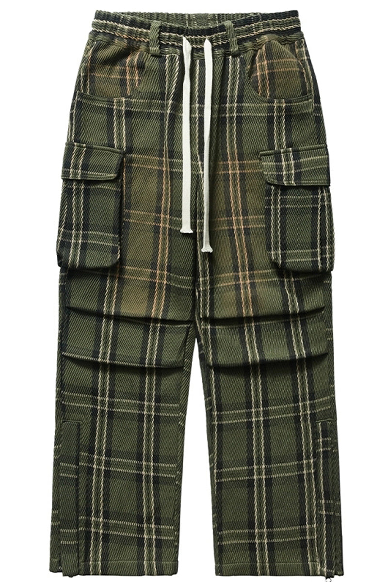 Plaid Loose Fit Cargo Pants