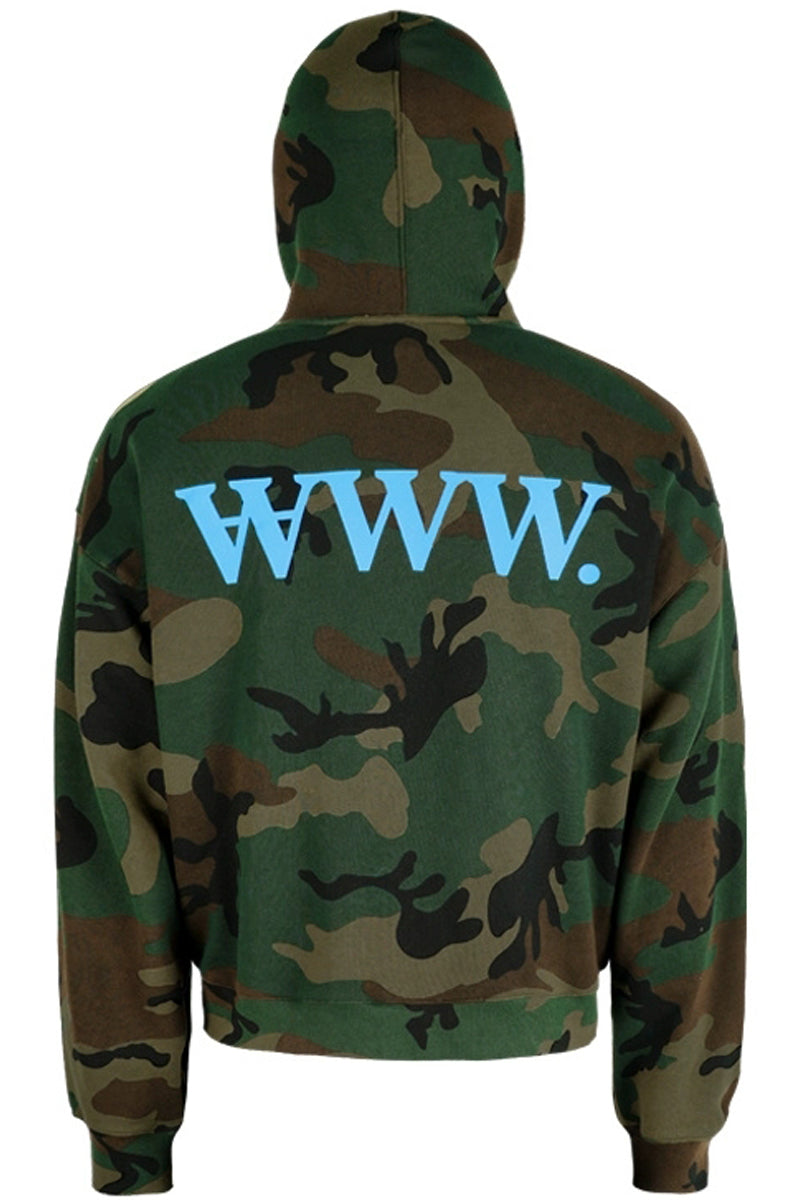 Camo Print Zip Hoodie