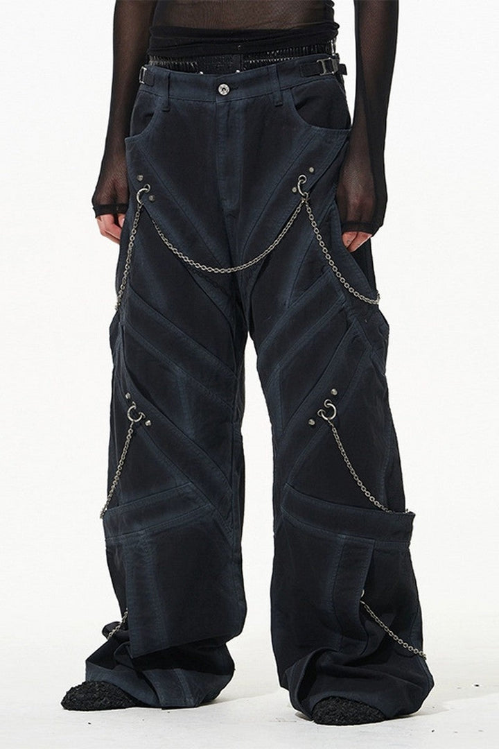 Layered Chain Utility Cargo Pants