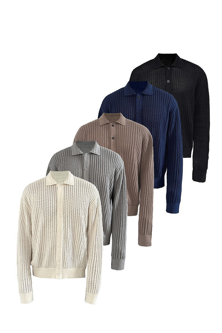 Textured Knit Cotton Cardigan