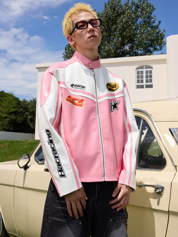 Barbie Pink Embroidered Racing Jacket