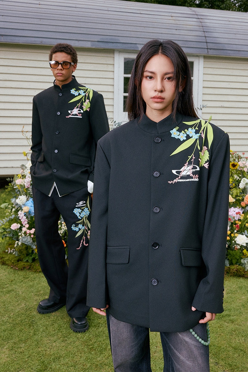 Floral Embroidery Suit Jacket