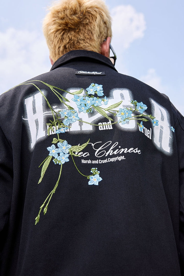 Vintage Floral Embroidered Collar Jacket