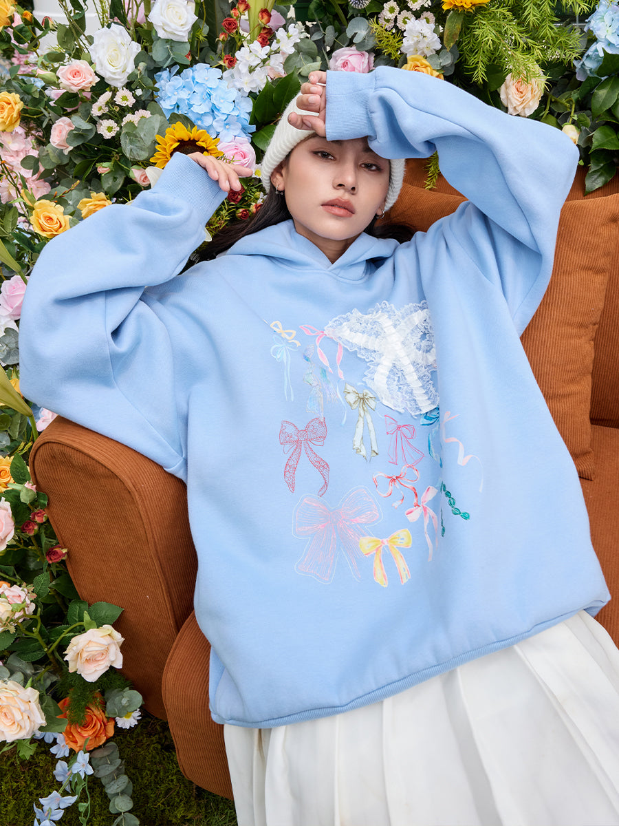 Floral Wreath Embroidered Hoodie