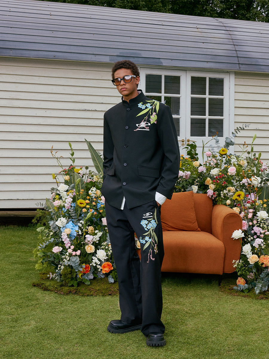 Floral Embroidery Suit Jacket