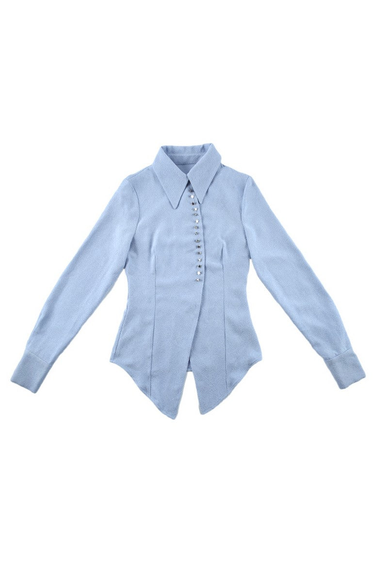 Star Button Long Slim Fit Shirt