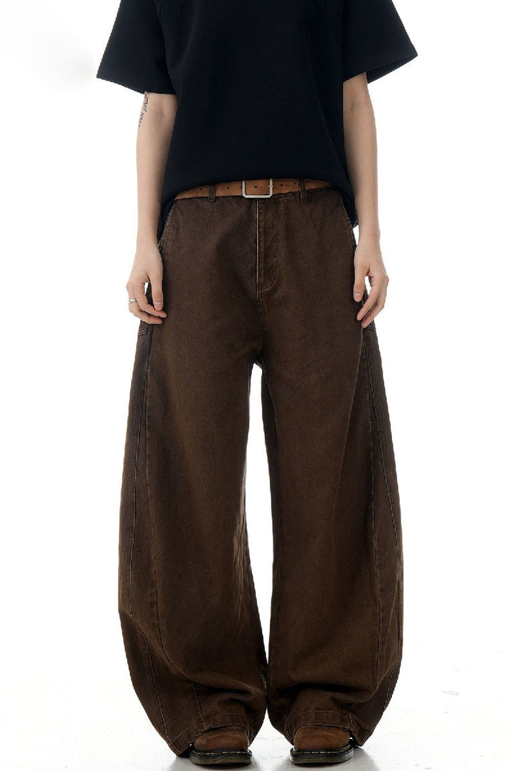 Washed Cargo Straight Trousers