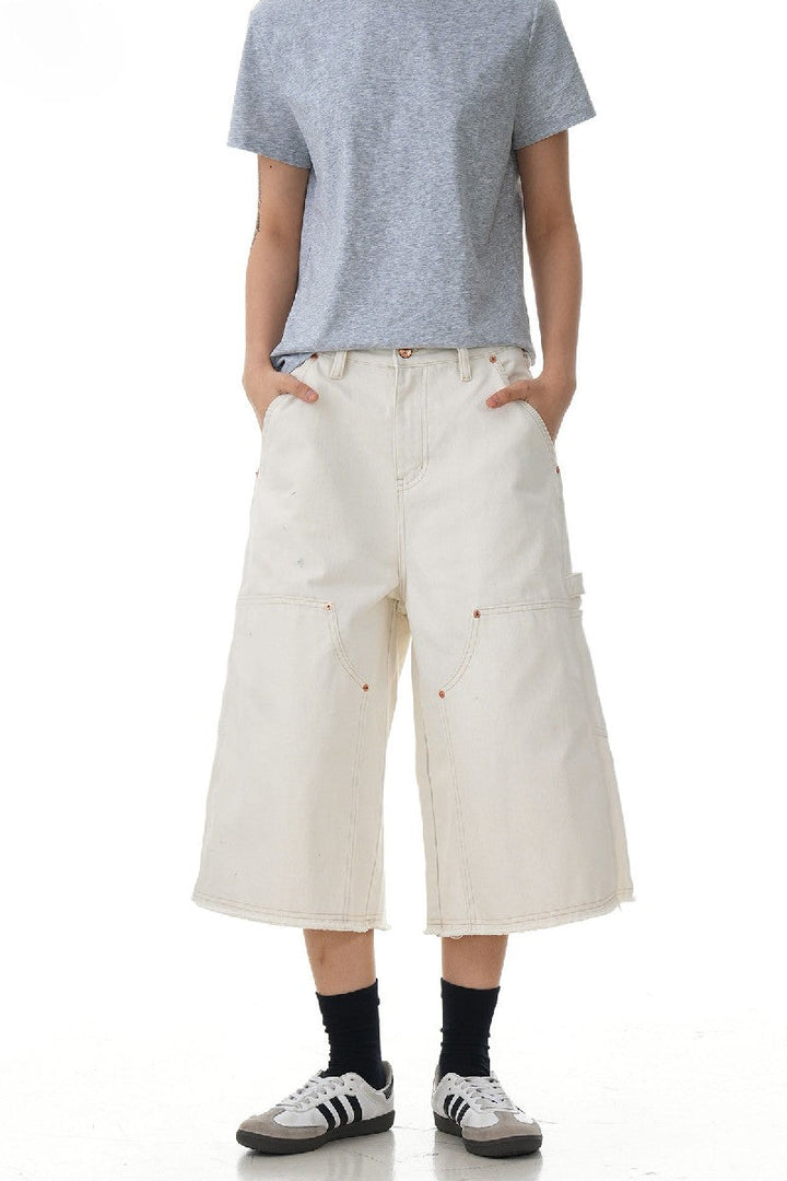 Studded Canvas Cargo Shorts