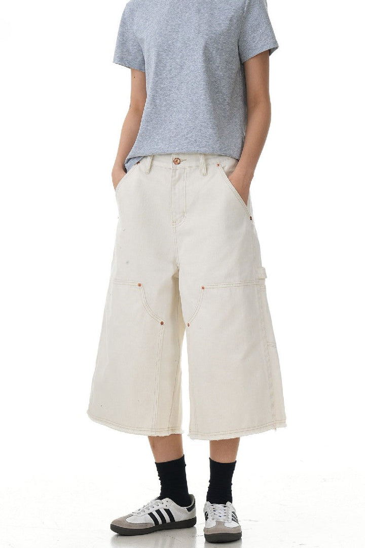 Studded Canvas Cargo Shorts