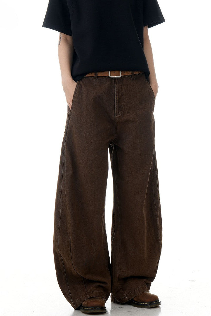 Washed Cargo Straight Trousers