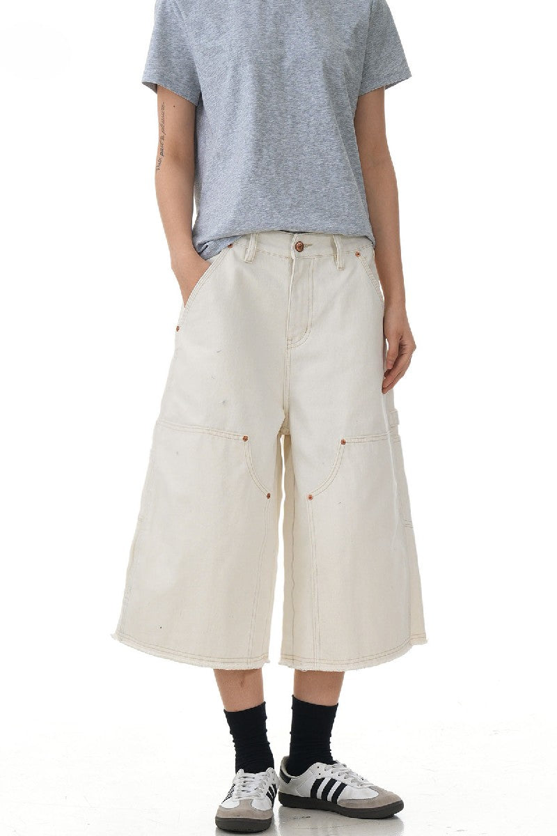 Studded Canvas Cargo Shorts