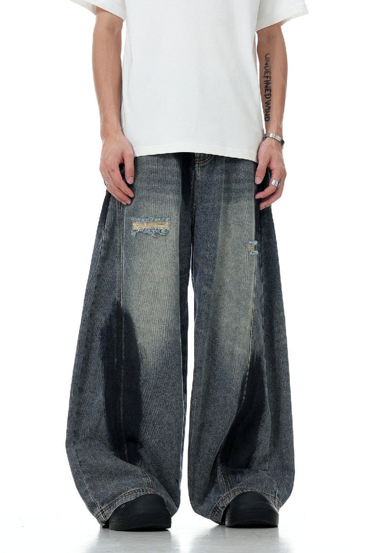 Graffiti Ripped Lantern Jeans