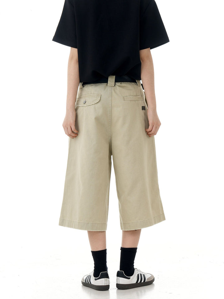 High Waist Cargo Knee Shorts