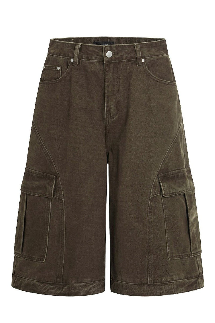 Faded Multi Pocket Crop Shorts