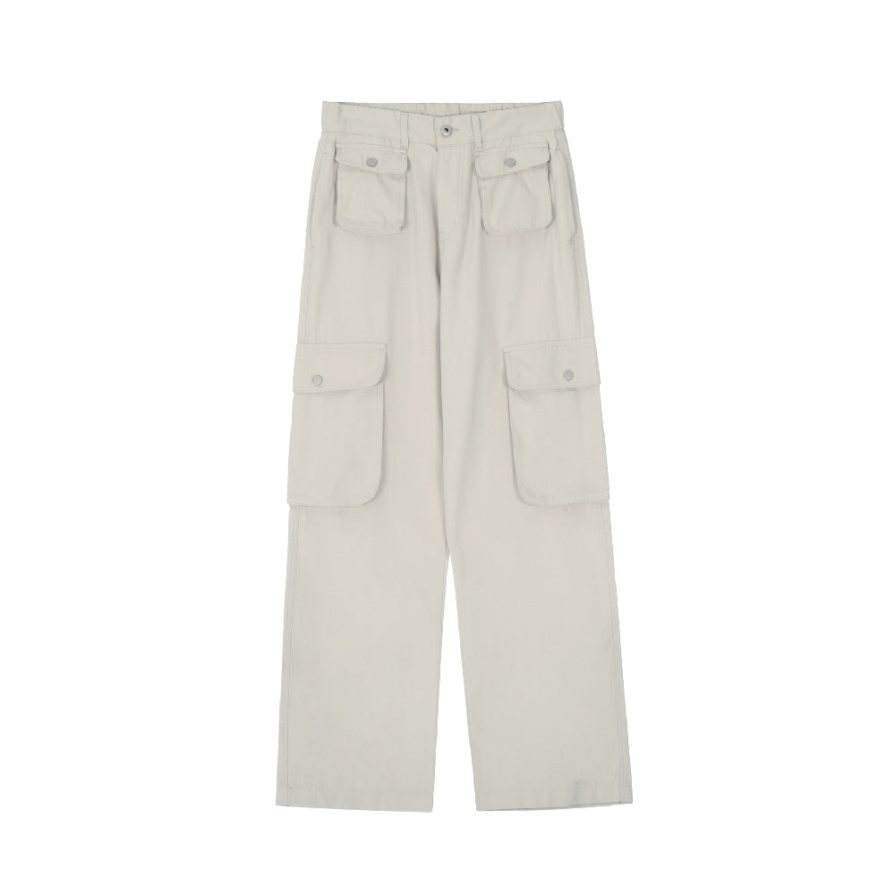 Pocketed Cargo Straight-Leg Pants