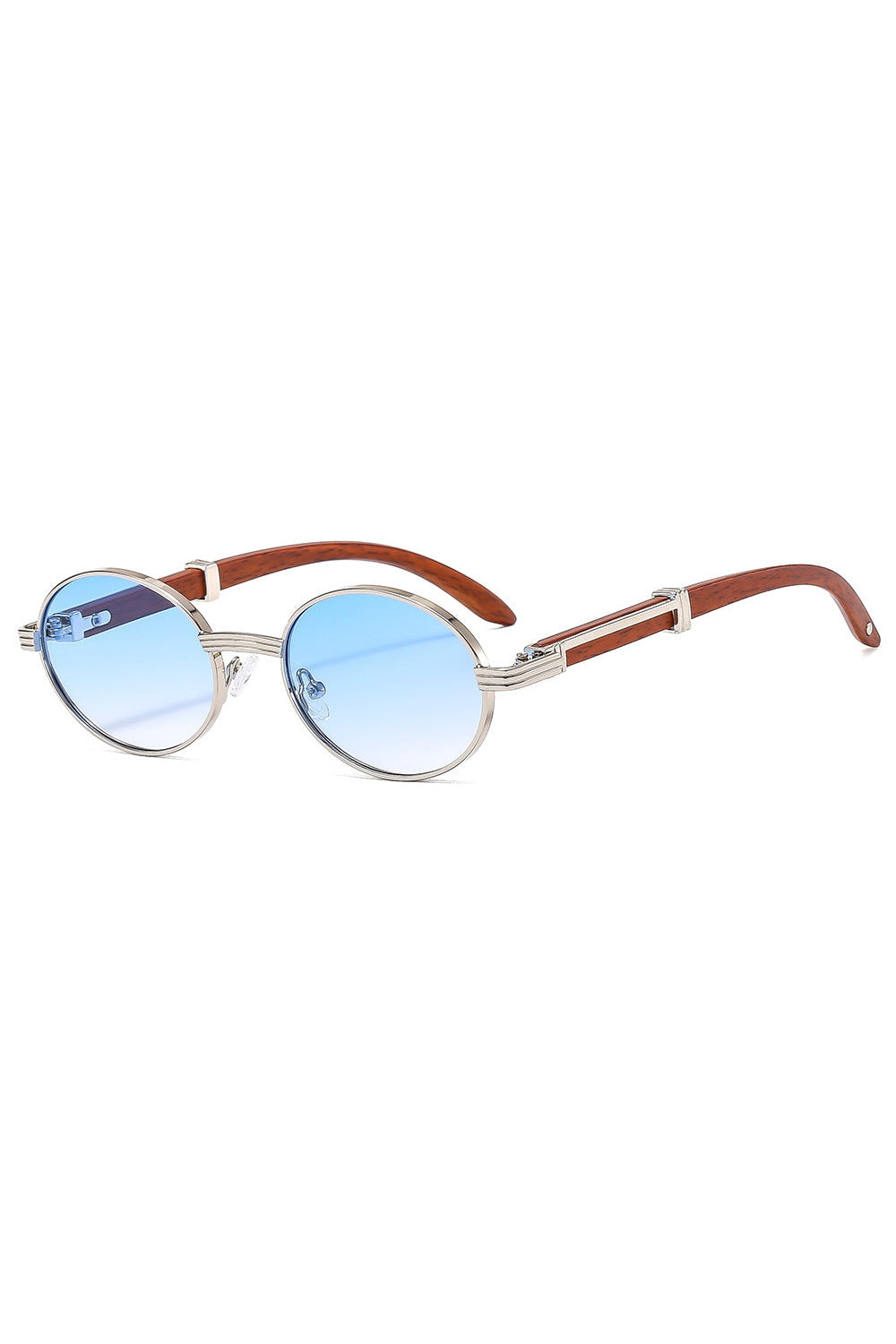 Wooden Frame Oval Sunglasses